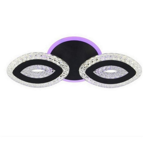 Люстра светодиодная 2 плафона 42*16*8 см 44 Вт 1500 LM 10м2 3 цвета черный  Baizheng