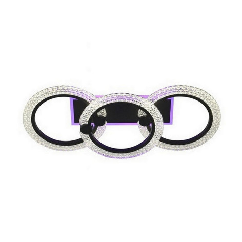 Люстра светодиодная 3 плафона 64*27*13 см 66 Вт 2470 LM 10м2 3 цвета черный Baizheng