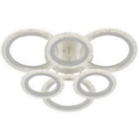 Люстра светодиодная 6 плафонов 66*12 см 126Вт 4500LM 25м2 3 цвета прилож пульт хром Baizheng