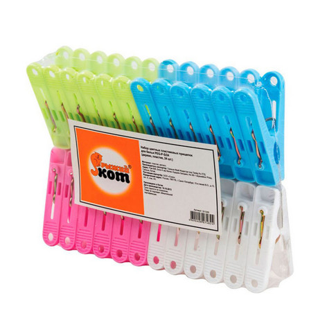 Прищепки пластиковые 24 шт бельевые Рыжий кот