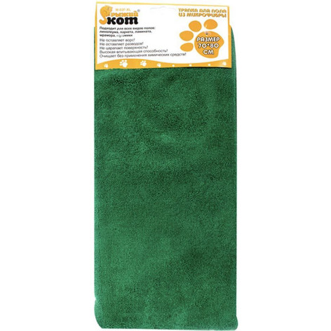 Тряпка микрофибра для пола 70х80 см 250 гp/м² зеленый M-02F-XL Рыжий кот