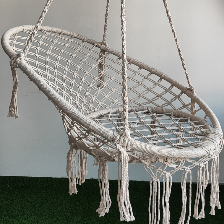 Изображение Кресло подвесное Baizheng с бахромой, хлопок, до 150кг, 60*90см