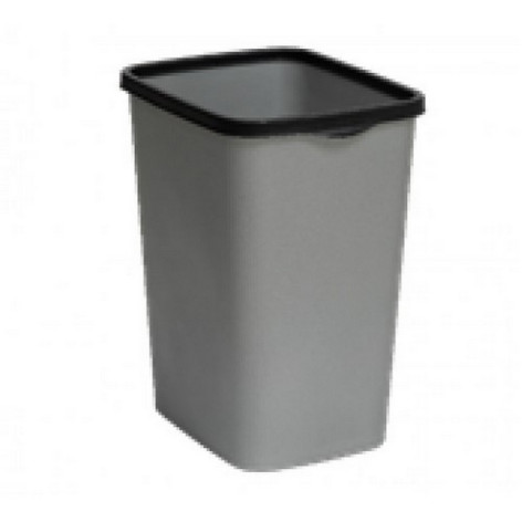 Ведро пластиковое для мусора 20 л с фиксатором серый металлик черный Tandem Violet