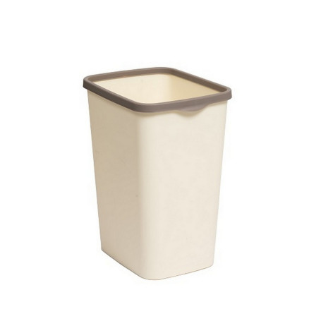 Ведро пластиковое для мусора 20 л с фиксатором шоколад слон кость Tandem Violet