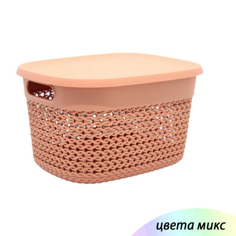 Корзина пластиковая 395х295х225 мм с крышкой в ассортименте HL-1293 Baizheng