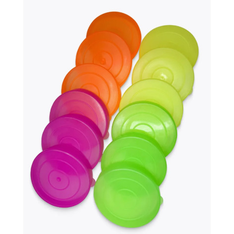 Набор пластиковых крышек 12 шт d 82 см к стеклобанке Радуга