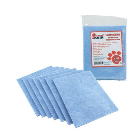 Салфетка вискоза 7 шт 30х38 см 85 гр/м2 универсальная Рыжий кот