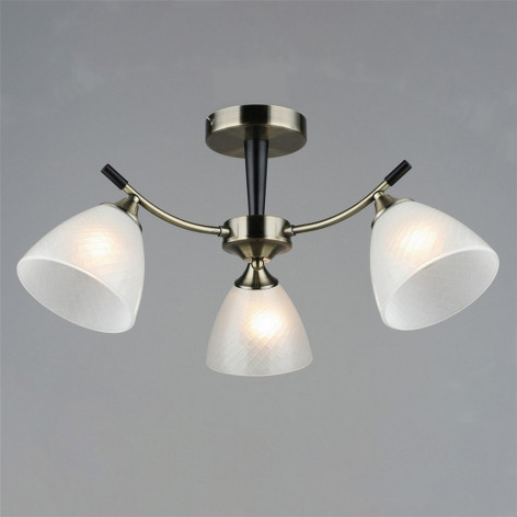 Люстра 3 плафона 58*27,5 см Е27 60Вт 12м2 плафон стекло бронза Baizheng