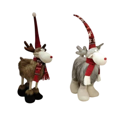 Фигурка новогодняя 50 см четвероногий длинношерстный микс Олень NP-5081 Baizheng