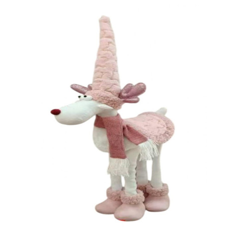Фигурка новогодняя 60 см четвероногий розовый Олень NP-5087 Baizheng
