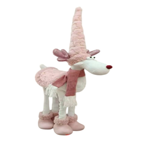 Фигурка новогодняя 60 см четвероногий розовый Олень NP-5087 Baizheng