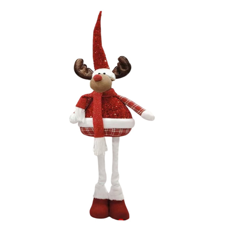 Фигурка новогодняя 60 см телескопические ножки красный Олень NP-5062 Baizheng