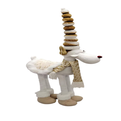 Фигурка новогодняя 80 см четвероногий бело коричневый Олень NP-5082 Baizheng