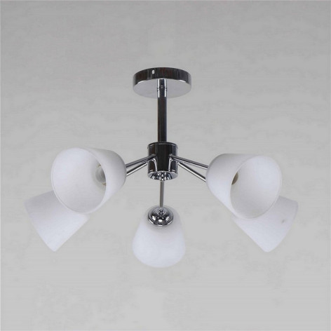 Люстра 5 плафонов 57*57*36 см Е27 60Вт 20м2 плафон стекло хром Baizheng