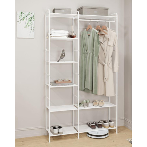 Вешалка металлическая гардеробная 109х30х155,5 см полки черный Валенсия 1 ЗМИ