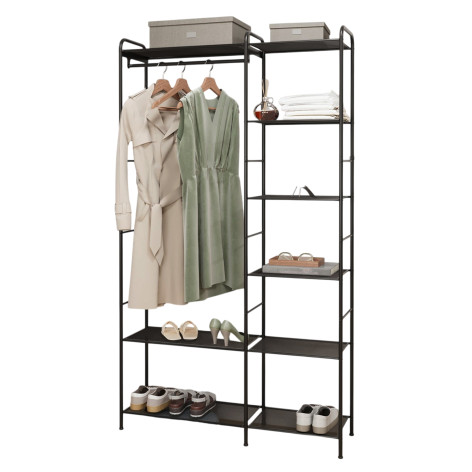 Вешалка металлическая гардеробная 109х30х155,5 см полки черный Валенсия 1 ЗМИ