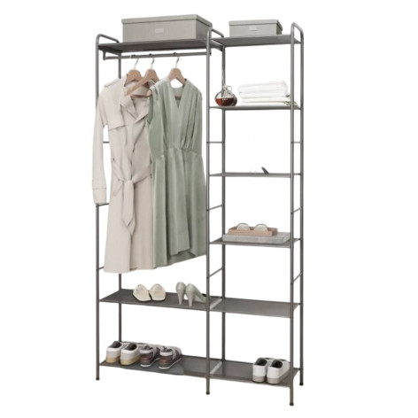 Вешалка металлическая гардеробная 109х30х155,5 см полки черный Валенсия 1 ЗМИ