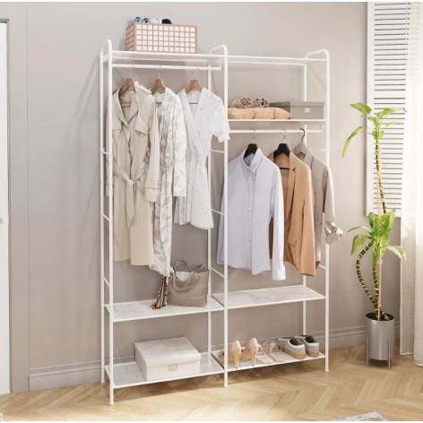 Вешалка металлическая гардеробная 109х30х155,5 см полки черный Валенсия 1 ЗМИ