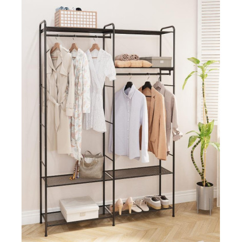 Вешалка металлическая гардеробная 109х30х155,5 см полки черный Валенсия 1 ЗМИ