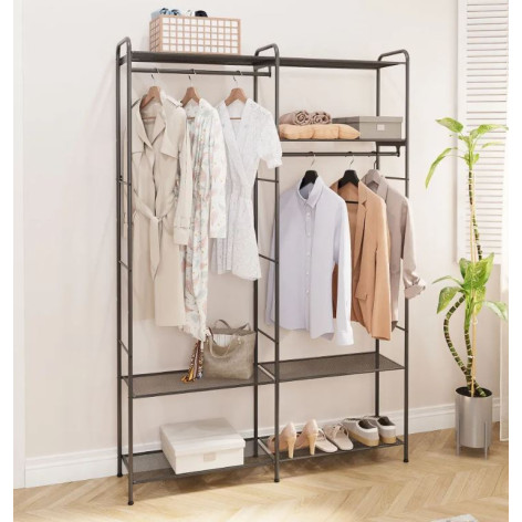 Вешалка металлическая гардеробная 109х30х155,5 см полки черный Валенсия 1 ЗМИ