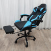 Миниатюра Кресло компьютерное игровое 124*64*50 см до 150 кг с подставкой черно-синий Baizheng