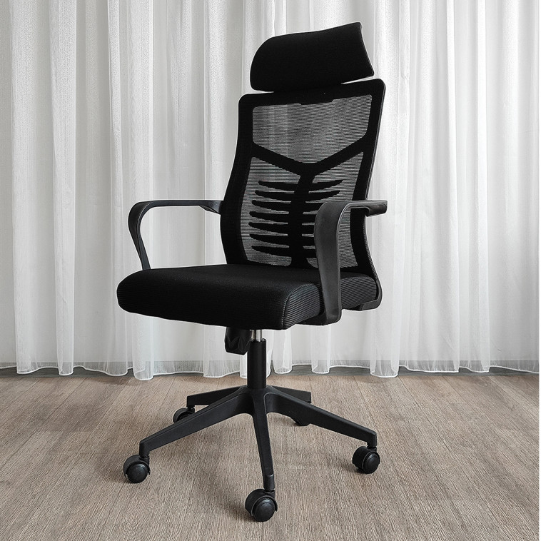 Фото Кресло офисное 129*60*53 см до 150 кг механизм качания черный Baizheng