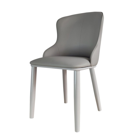 Стул металлический 870*470*460 мм до 150 кг искусственная кожа светло серый Baizheng