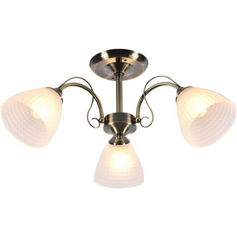 Люстра 3 плафона 60*27 см E27 60Вт 12м2 плафон стекло черная бронза Baizheng