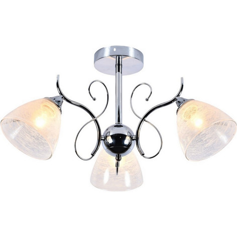 Люстра 3 плафона 63*28 см E27 60Вт 12м2 плафон стекло хром Baizheng