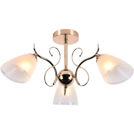 Люстра 3 плафона 63*28 см E27 60Вт 12м2 плафон стекло золото Baizheng