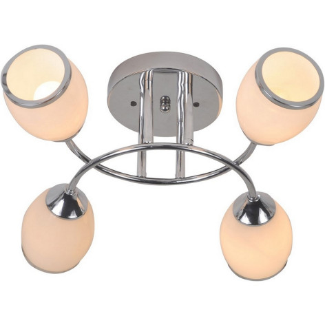 Люстра 4 плафона 39*35*18 см E27 60Вт 16м2 плафон стекло хром  Baizheng