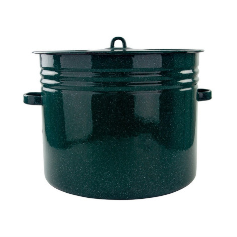 Бак эмалированный 40 л крышка петля зеленый рябчик Стальэмаль