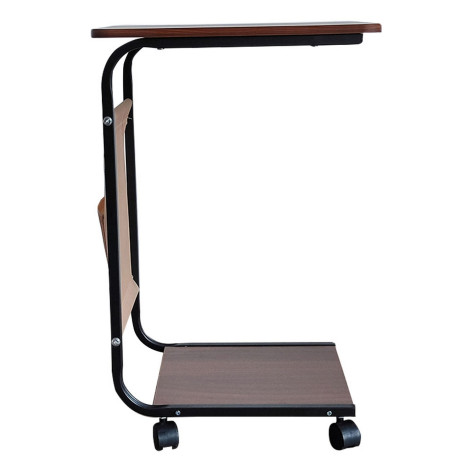 Стол МДФ журнальный 40*38,5*62 см 2-х ярусный рама металл чехол для хран черный орех Baizheng