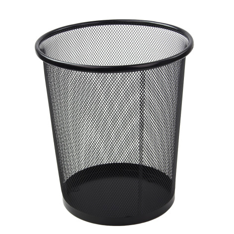 Корзина нержавеющая сталь для мусора 8 л 26,5х24х18,5 см круг сетчатое без крышки черный Baizheng