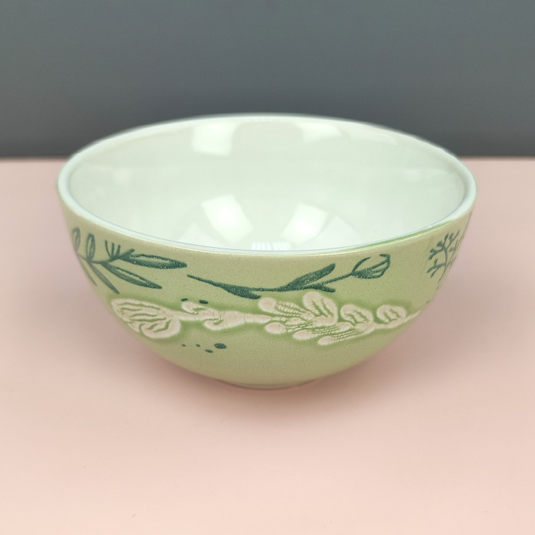 Картинка Салатник фарфоровый 12 см 350 мл Grassy Коралл