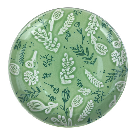 Тарелка фарфоровая десертная 22 см Grassy Коралл