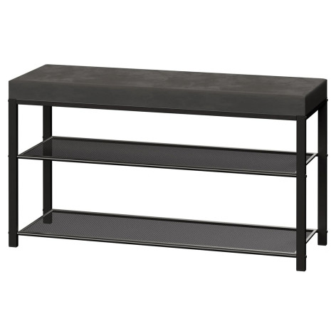 Банкетка металлическая 88,5х30х49 см черный сиденье серый Торонто 33С ЗМИ