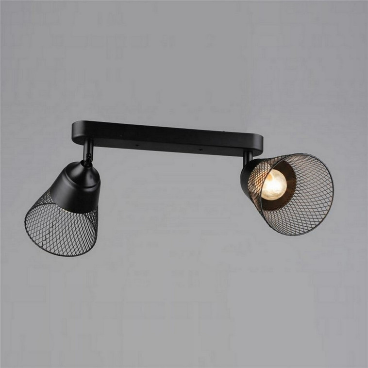 Светильник спот 2 плафона 38*12,5*22 см Е27 60Вт 4м2 плафон металл черный Baizheng