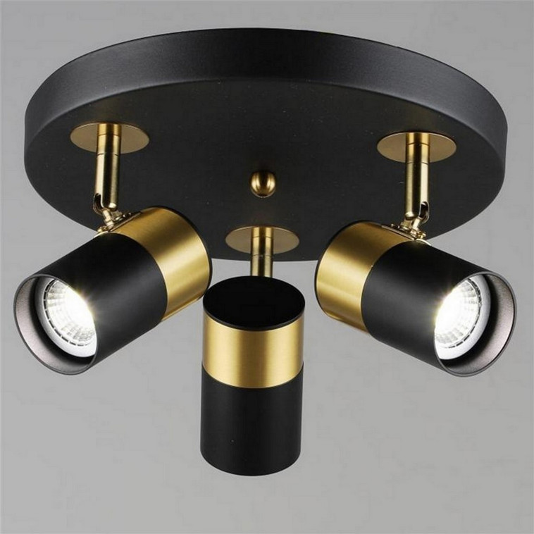 Фото Светильник спот 3 плафона 29*15 см GU10 50Вт 6м2 черный медь Baizheng