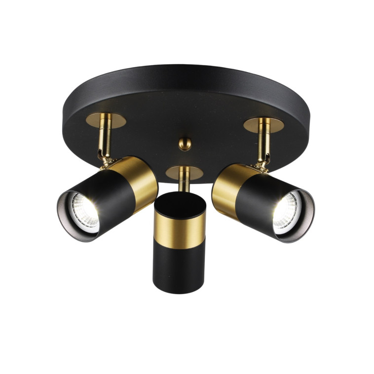 Светильник спот 3 плафона 29*15 см GU10 50Вт 6м2 черный медь Baizheng