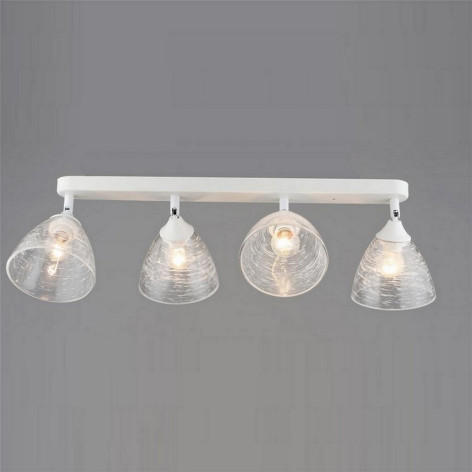 Светильник спот 4 плафона 68*12*20 см Е27 60Вт 8м2 плафон стекло белый Baizheng