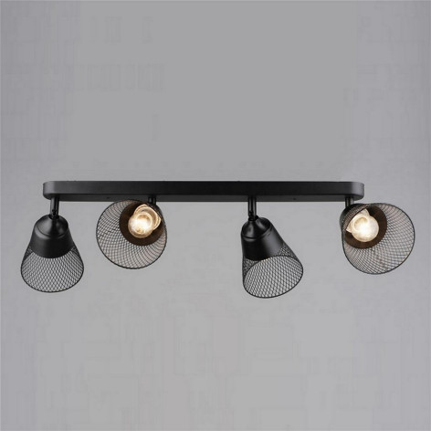 Светильник спот 4 плафона 68*12,5*20 см Е27 60Вт 8м2 плафон металл черный Baizheng