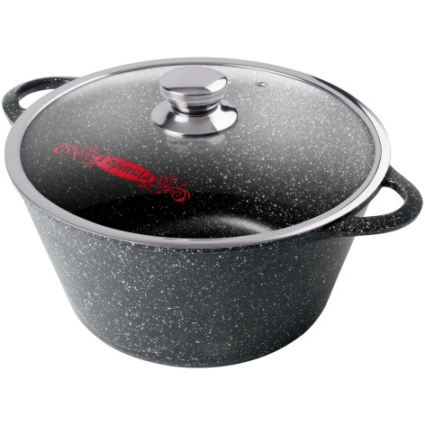 Кастрюля алюминиевая  4 л стекл крышка индукция под упак Гранит Induction Горница