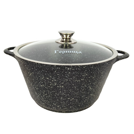 Кастрюля алюминиевая  5 л стекл крышка индукция под упак Induction Гранит Горница