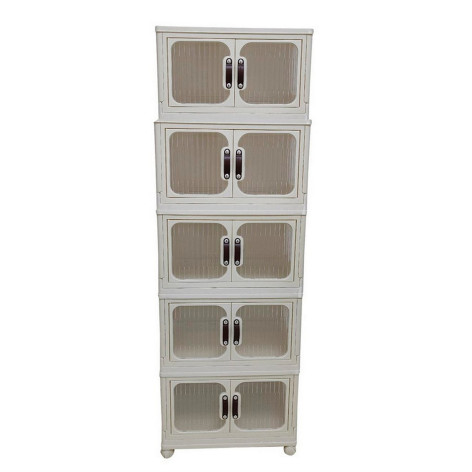 Шкаф пластиковый 5 секций 530*325*1580 мм колеса прозрачно слон кость BZ-8869-3-5 Baizheng Шкаф пластиковый 5 секций 530*325*1580 мм колеса прозрачно слон кость BZ-8869-3-5 Baizheng
