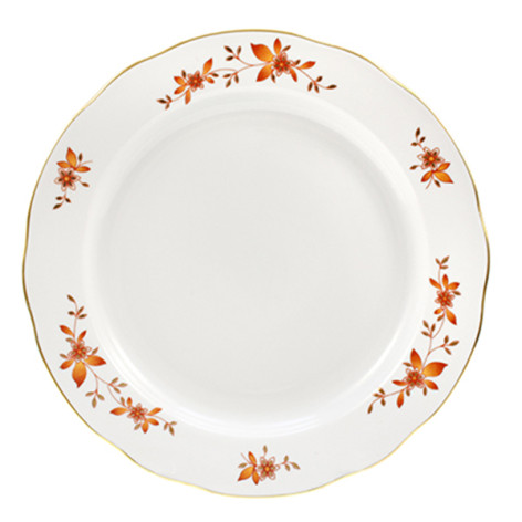 Тарелка фарфоровая обеденная 24 см Золотоцвет Дулево