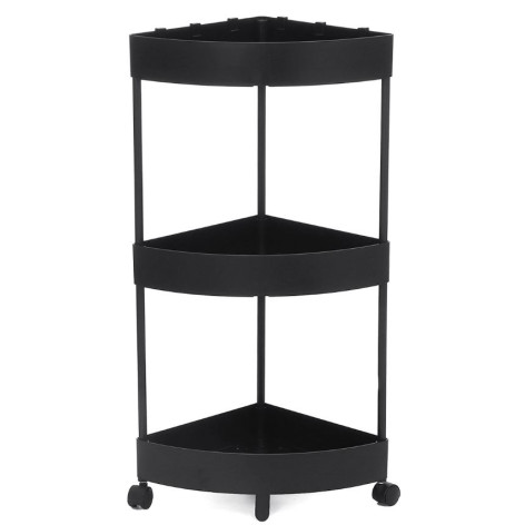 Этажерка металлическая 3-х ярусная угловая 26х26х62 см на колесах микс BD-70-56-3 Baizheng
