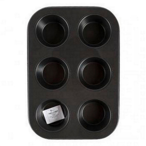 Форма металлическая 26,5х18,5х2,7 см для выпечки 6 кексов с антипригарным покрытием Baizheng