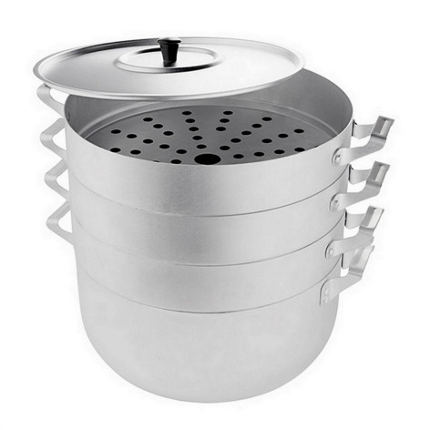 Манты-казан алюминиевый  6 л металлическая крышка 3 сетки Эконом Scovo