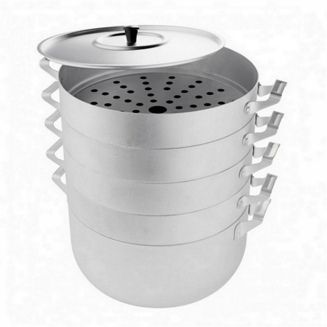 Манты-казан алюминиевый  6 л металлическая крышка 4 сетки Эконом Scovo